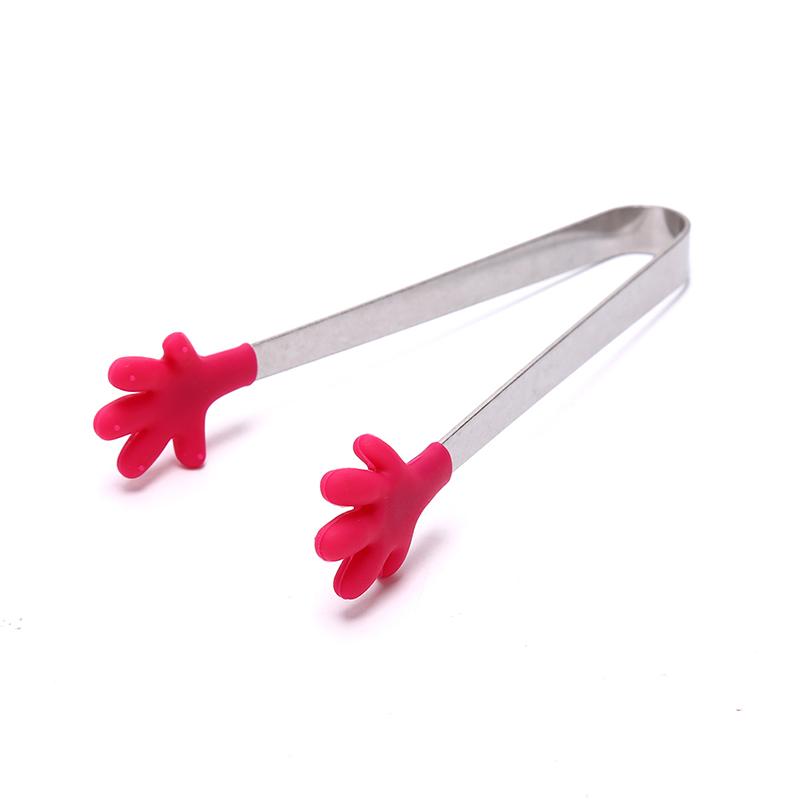 

Мини силиконовый зажим для еды нескользящий квадратный лед кофе сахар щипцы для барбекю кухонный инструмент розы красного