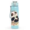 1PC Lying Relaxed Panda Pattern 750ml Color Plastic Sports Water Bottle Leakproof Flip Straw Lid Suitable for Sports Office Home Use