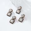 Luxury Rhinestone Square Pendant Earrings for Women Vintage Metal Irregular Geometric Statement Earrings Jewelry 2026 New