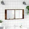 VidaXL Armoire à miroir à LED de bain chêne fumé 100x12x45 cm, armoire à miroir, armoire de maquillage avec miroir, armoire 834959