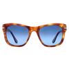 Persol Polarized Blue Gradient Square Unisex Sunglasses Po3313s 96 S3 52