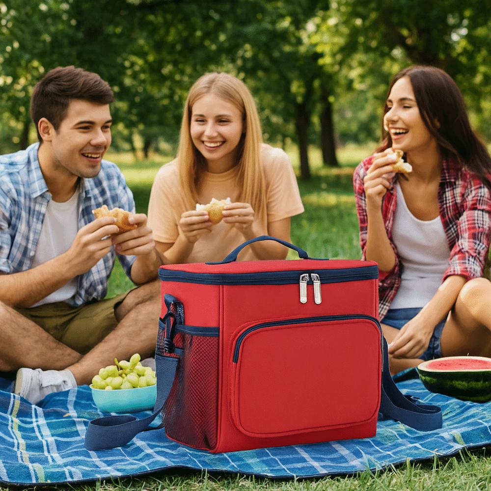 Portable Picnic Bag Oxford Cloth Lunch Bag Durable Large Capacity Bag  Student Lunch
