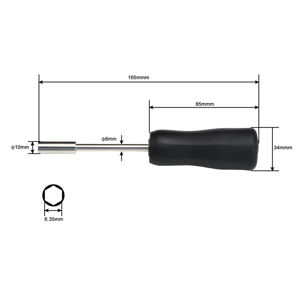 Fixed Value Torque Screwdriver 1/4inch 6.35mm Black Drive Spinner Handle Socket Driver Handle for Bike Repairing