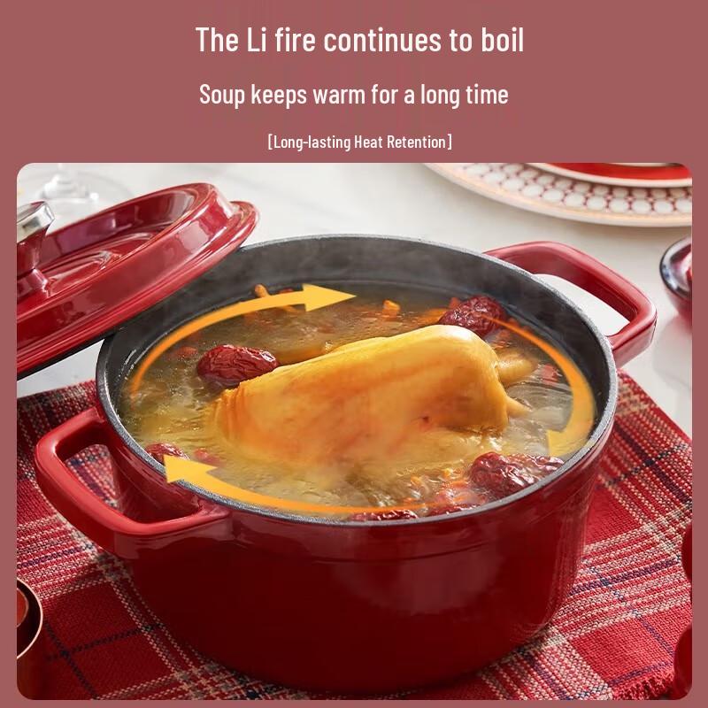 Supor 22cm Cast Iron Enamel Soup Pot