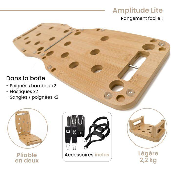 Planche à Pompes - UNDERSCORE - Amplitude Lite - Pliable 65cm - Élastiques Inclus - Guide d'Entraînement 30 en 1