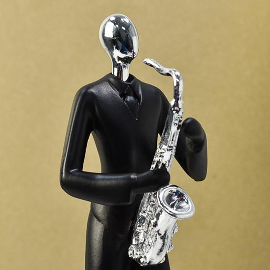 Minimalist Black Resin Figurines, Modern Abstract Musician & Golfer Statues, Luxury Home Decor for Living Room TV Stand Entryway Wine Cabinet, Unique