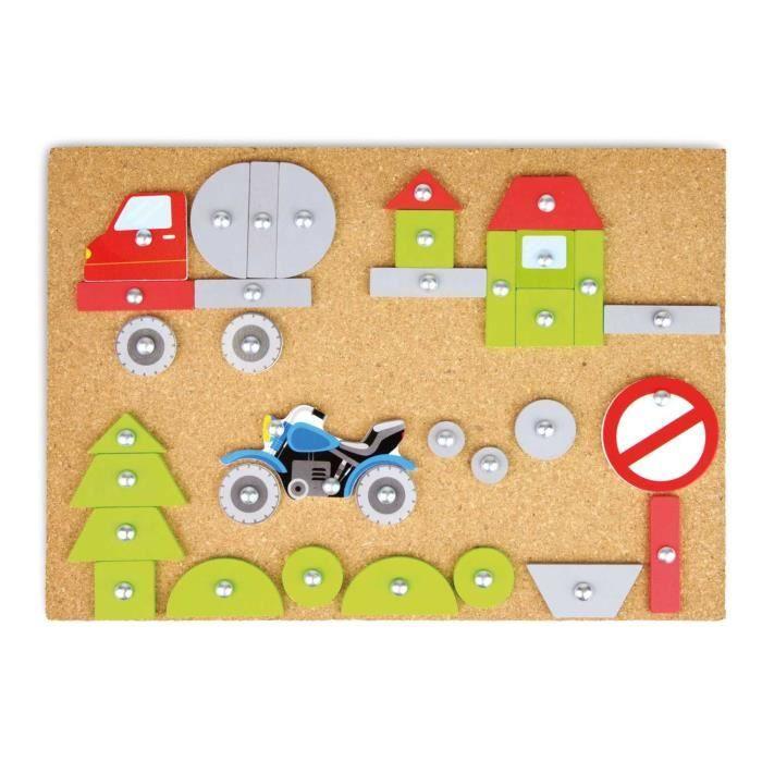 Jouet en bois - LENA - LENA JEU DU MARTEAU A VEHICULES - Multicolore - 3 ans et plus - 1 joueur minimum