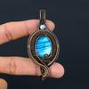 Labradorite, Moonstone Gemstone Pure Copper Wire Wrapped Designer Handmade Pendant Jewelry For Gift