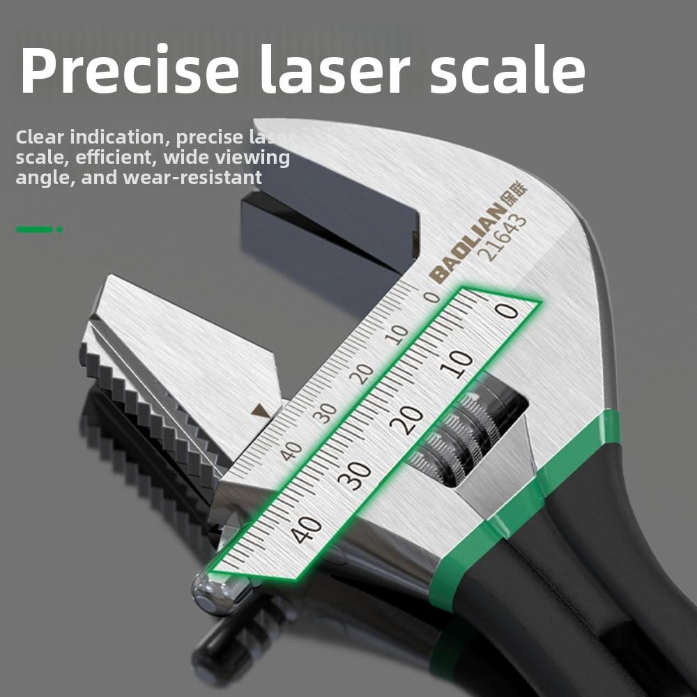 Professional Short Handle Adjustable Wrench Large Opening Multi Function Pipe Repair Tool for Small Space