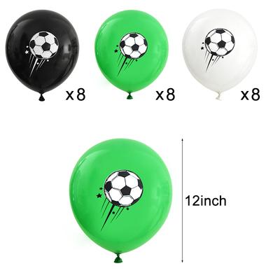 12/24Pcs Football Printed Latex Balloons Soccer Helium Air Balloon Kids Toy Boy Sports Theme Birthday Party Decoration Supplies