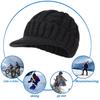 Short Brim Knitted Hat for Men Winter Warm Fleece Lined Thick Cable Knit Cuff