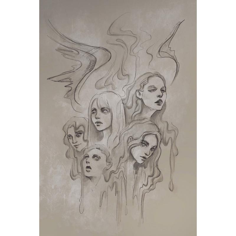 Dark Academia Art Sex Women Skull Poster Prints Canvas Painting Living Room Home Decor Sketch Line Art Black and White Wall Art