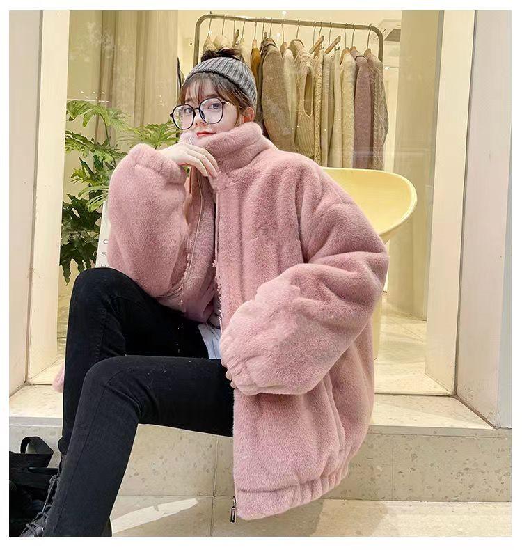 Faux Plush Fur Coat Women's Plush Top