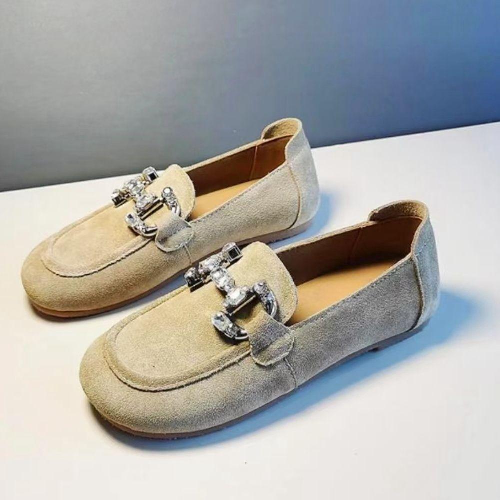 2025 Spring Women's Retro Suede Soft Sole Loafers - Versatile Round Toe Flats