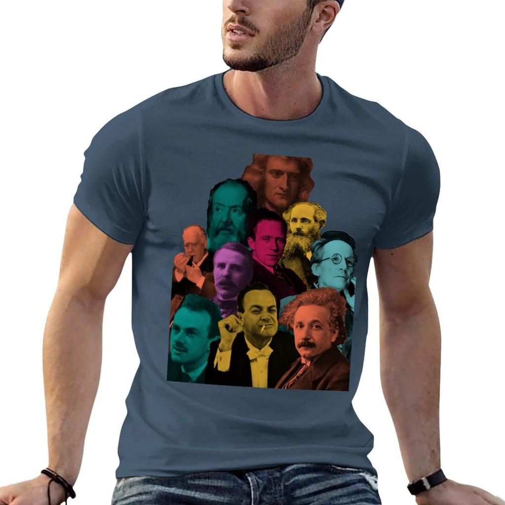 Bekannteste Physiker an einem Ort (Mashup-Collage) T-Shirt Arbeitskleidung Einfaches T-Shirt