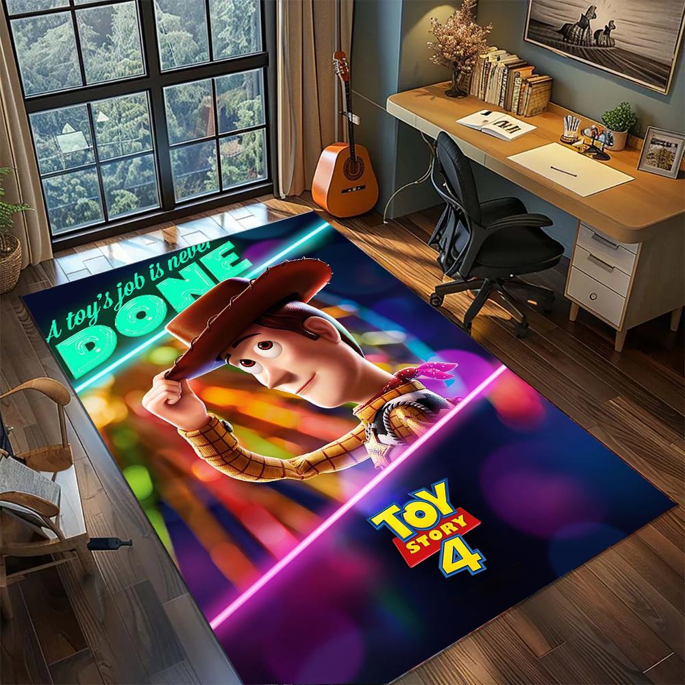Sheriff Woody Theme Rug Carpet Large Area Rug Non Slip Washable Floor Mat Gamer Room Bedroom Home Decor