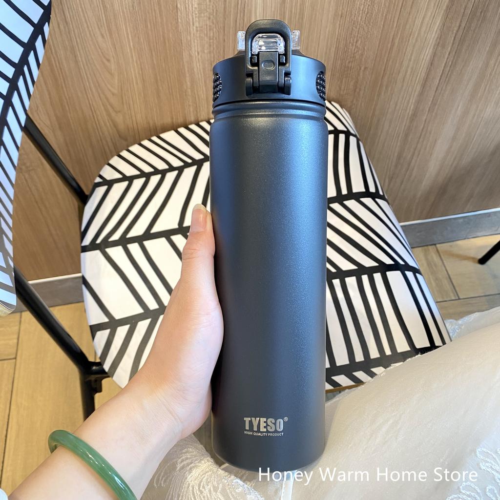 Θερμικό Μπουκάλι Νερού Με Καλαμάκι 750/600ML Μπουκάλι από Ανοξείδωτο Ατσάλι Αθλητισμός Εξωτερικού Χώρου Διατηρεί Ψύξη και Ζέστη Μεγάλης Χωρητικότητας Θερμός