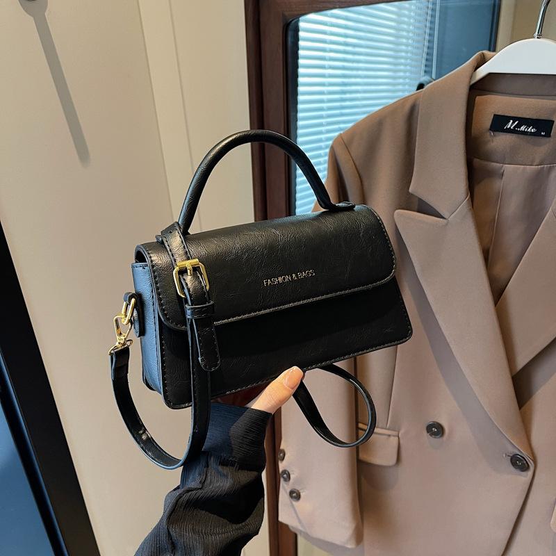 Dámská retro malá čtvercová kabelka 2024 - Nová podzimní/zimní móda, Jednoramenní crossbody taška