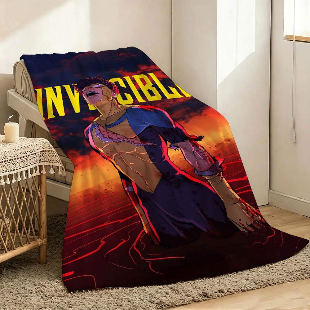 Cartoon I-Invincible-S Blanket 3D Flannel Blanket Soft Throw Art For Home Decor Bedroom Sofa Naps Picnic Birthday Present Gifts