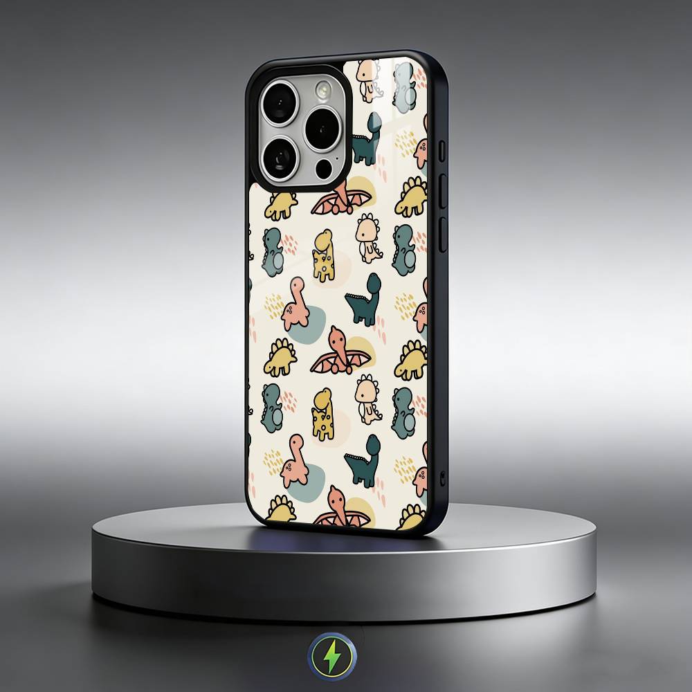 Fun Dinosaur Pattern  Phone Case For iPhone17,16,15,14,13,12,11 Plus,Pro Max Magnetic For Magsafe Wireless Charging iPhone12PROMAX