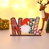 Christmas Festive DIY Wooden Colored Letters Faceless Santa Display Stand Ornament