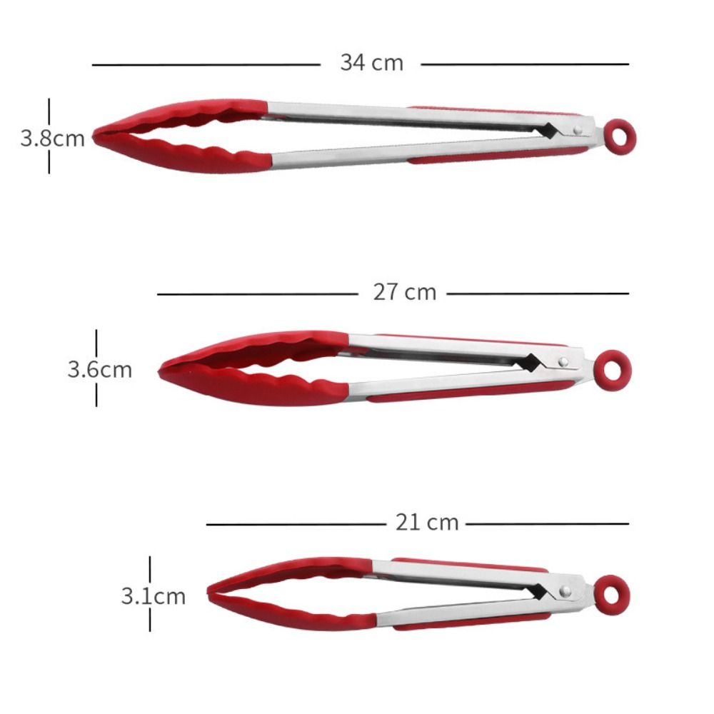 Stainless Steel Food Clip Silicone Cooking Tongs New Barbecue Scissors Clip Set  Outdoor