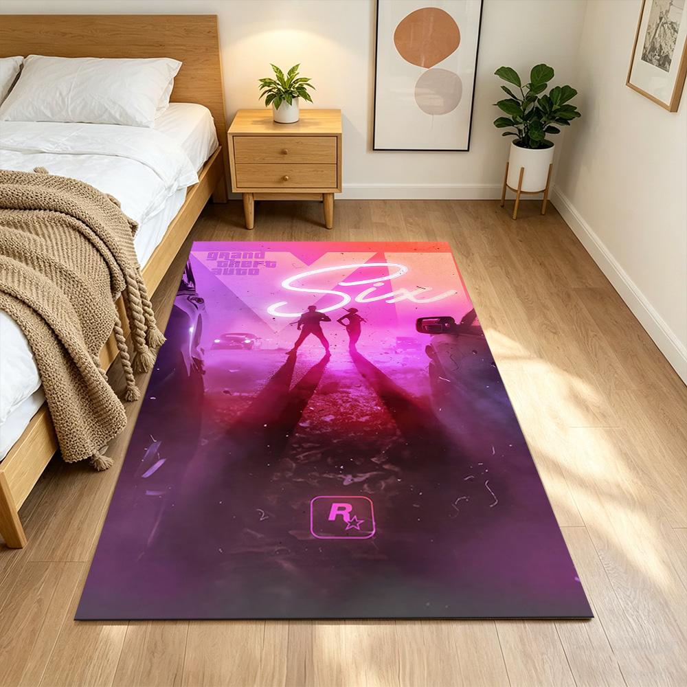 Gta Area Rug Suitable for Foyer Game Room Dormitory Decorate Room Anti-slip Rug Decorate Offices Wedding Party Gift
