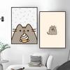 1 pz Cartone animato P-Pusheen K-Kawai Gatto Autoadesivo Poster Artistico Impermeabile Carta Adesivo Caffetteria Bar Stanza Decorazione Murale