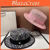 Socialite Delicate And Style European Elegant Pearl Flat Top Jacquard Hat Pink Tweed Top Hat Fashionable Womens Party Top Hat
