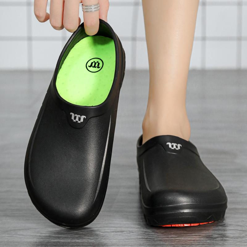 High Quality Oil-proof Chef Shoes Men's Anti-slip Casual Sandals Mens Slip-on EVA Waterproof Shoes for Men Outdoor Work Shoe