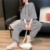 Costum cu Hanorac Larg și Pantaloni pentru Femei, Stil Coreean de Vară, Topuri cu Mânecă Scurtă Imprimate și Pantaloni, Set Casual din Două Piese
