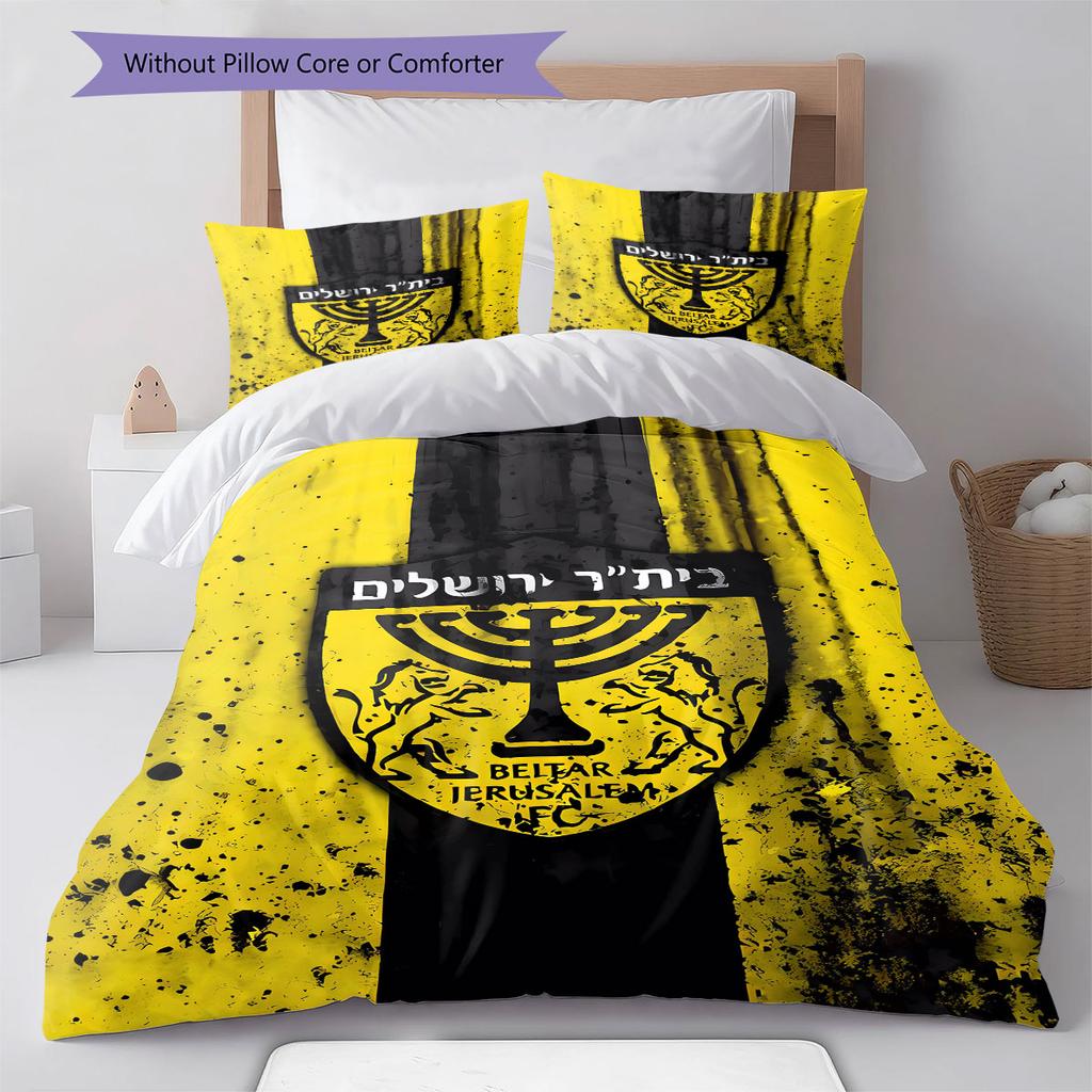 Beitar Jerusalem Pattern Bedding,Quilt Set Quilt Cover Pillowcase Home Birthday Gift(1 * Duvet Cover + 2 * Pillowcase, Without Core)