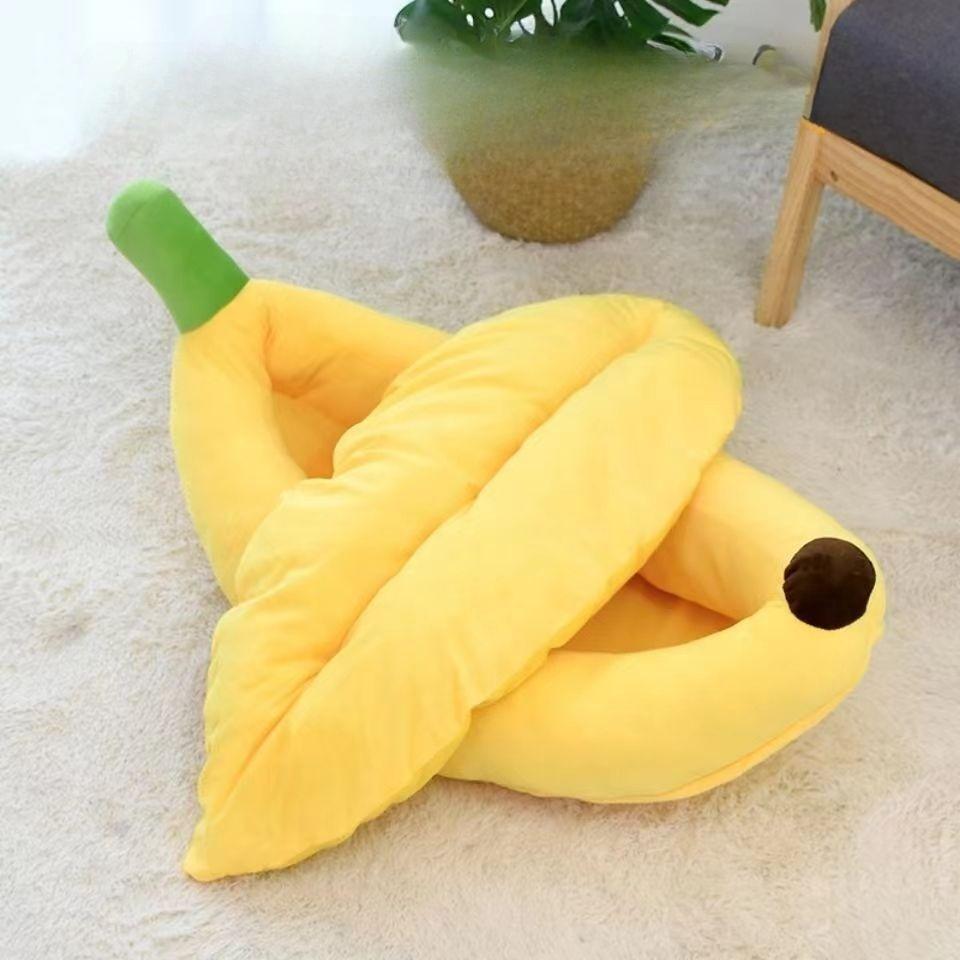 Banana Boat Kennel Winter Cat Kennel Warm Pet Kennel Corgi Banana Boat Teddy Small Dog Kennel s (65*35) 2kg inside
