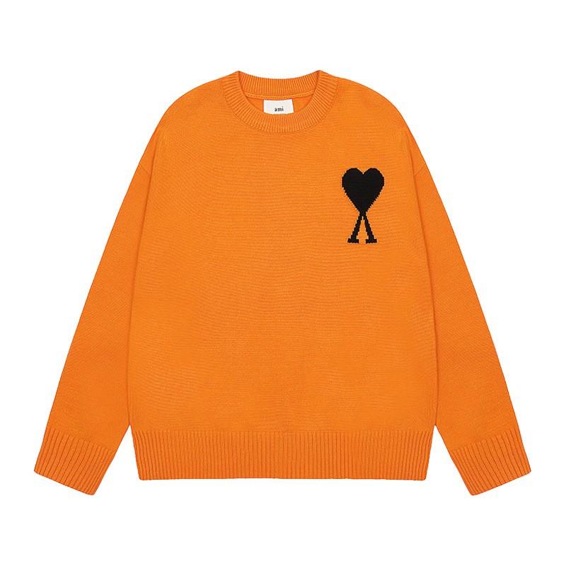 Womens Oversized Crewneck Knit Sweater With Heart Print Streetwear Long Sleeve Cotton Top 2025
