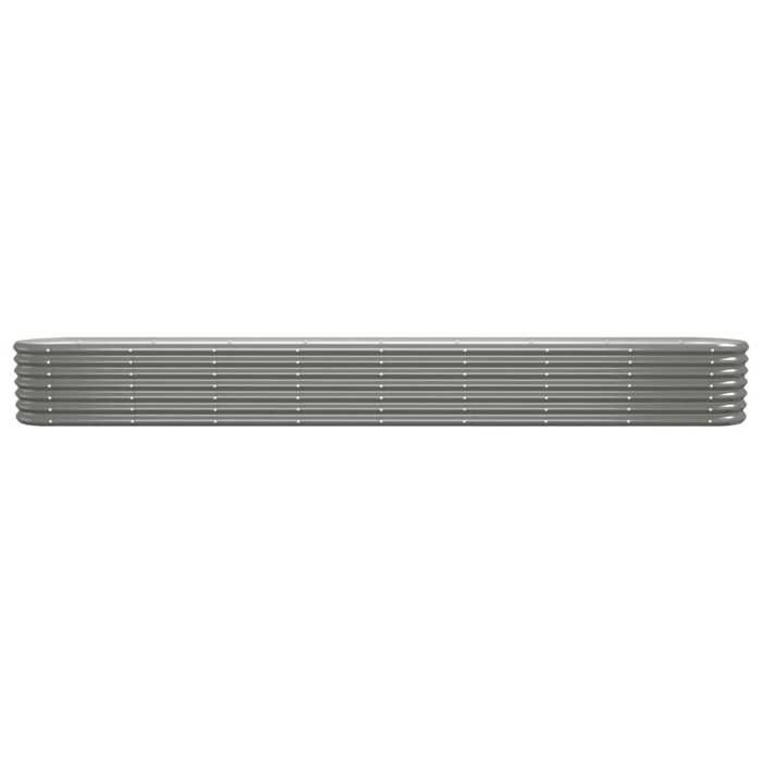 VidaXL Raised Garden Bed Flower Pot Planter Box Raised Bed Patio Terrace Outdoor Galvanized Steel 332x40x36 Cm 318884