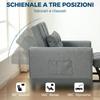 Foldable Convertible Sofa Bed with Adjustable Backrest and Cushion, Grey