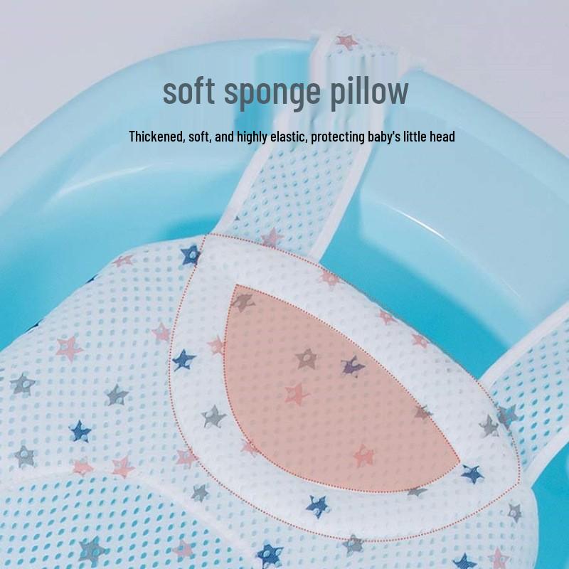 Newborn Baby Bath Net: Floating Pad Back Support with Five-Button Connection