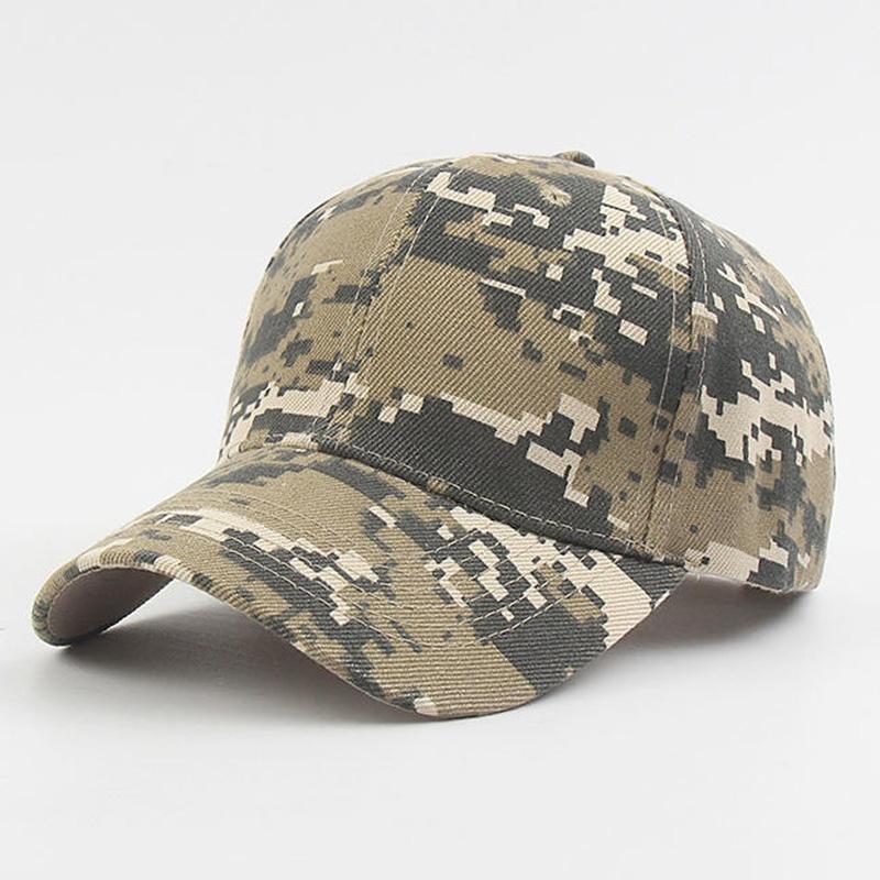 Outdoor Sport Sonnenhut für Männer, Taktisch Militärisch Enthusiast Camping, Wandern, Angeln Baseballkappe für Frauen, Digital Camouflage Adjustable beige