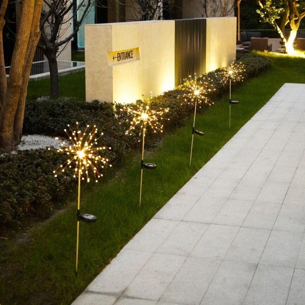 Waterproof Solar LED Firework Light 8 Lighting Modes Lawn Lamp Fairy Lights  Christmas
