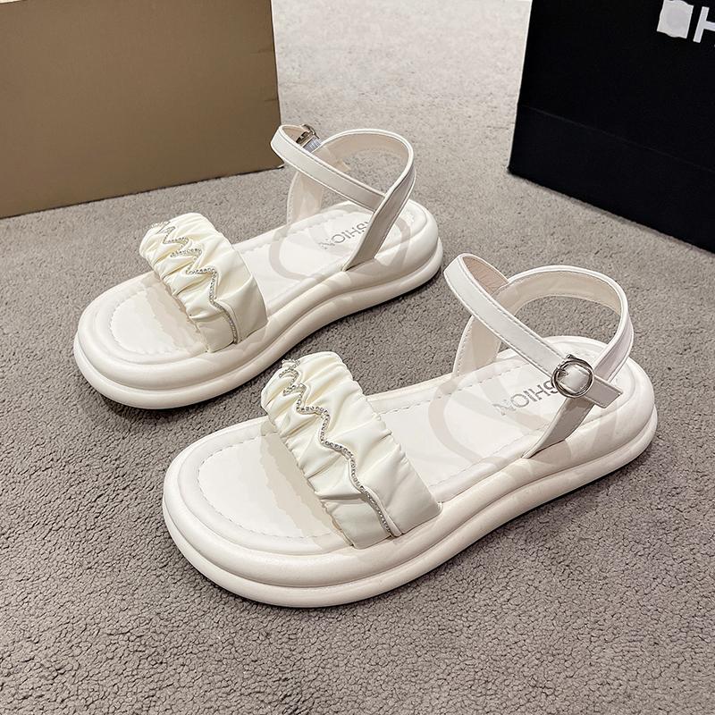 Summer Women Gladiator Sandals Platform Cross-toe Sandals Comfortable Muffin Casual Women's Shoes Luxury Sandales Plates