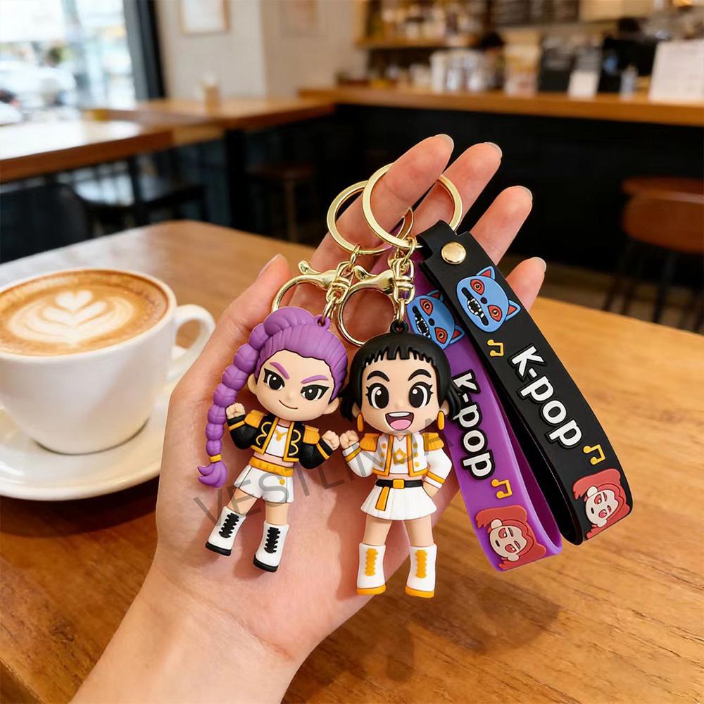 1/10PCS Demon Hunter Keychain Rumi Key Chain Pendant Exquisite Peripheral Toys Bag Car Decoration Holiday Gifts KPOP Carry Mini Lightweight Portable
