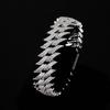 20mm Thorn Box Buckle Cuban Chain Zircon Hip Hop Men's Trendy Bracelet, Real Gold Plated
