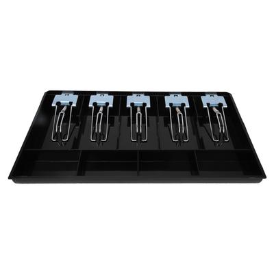 Zásobník z ABS materiálu s kovovým klipom Vložka do pokladničky Box na ukladanie meny(čierna)