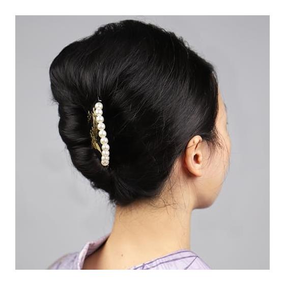 TOuWA Kanzashi Hair Stick - Uchiwa Fan Style, Double Prong, Japanese Hair Ornament for Kimono, Formal Wear, Yukata, Hakama, Furisode, Graduation,