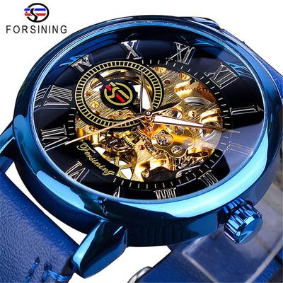 Zegarki Moda męska Casual Klasyczny Popularny niebieski ręczny zegarek mechaniczny GMT838-12-W