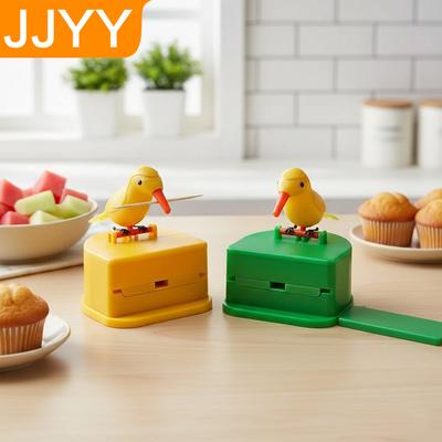 Abnehmbare Zahnstocher-Aufbewahrungsbox Automatischer Push-Zahnstocherhalter Vogeldesign Küchentischdekoration Organizer