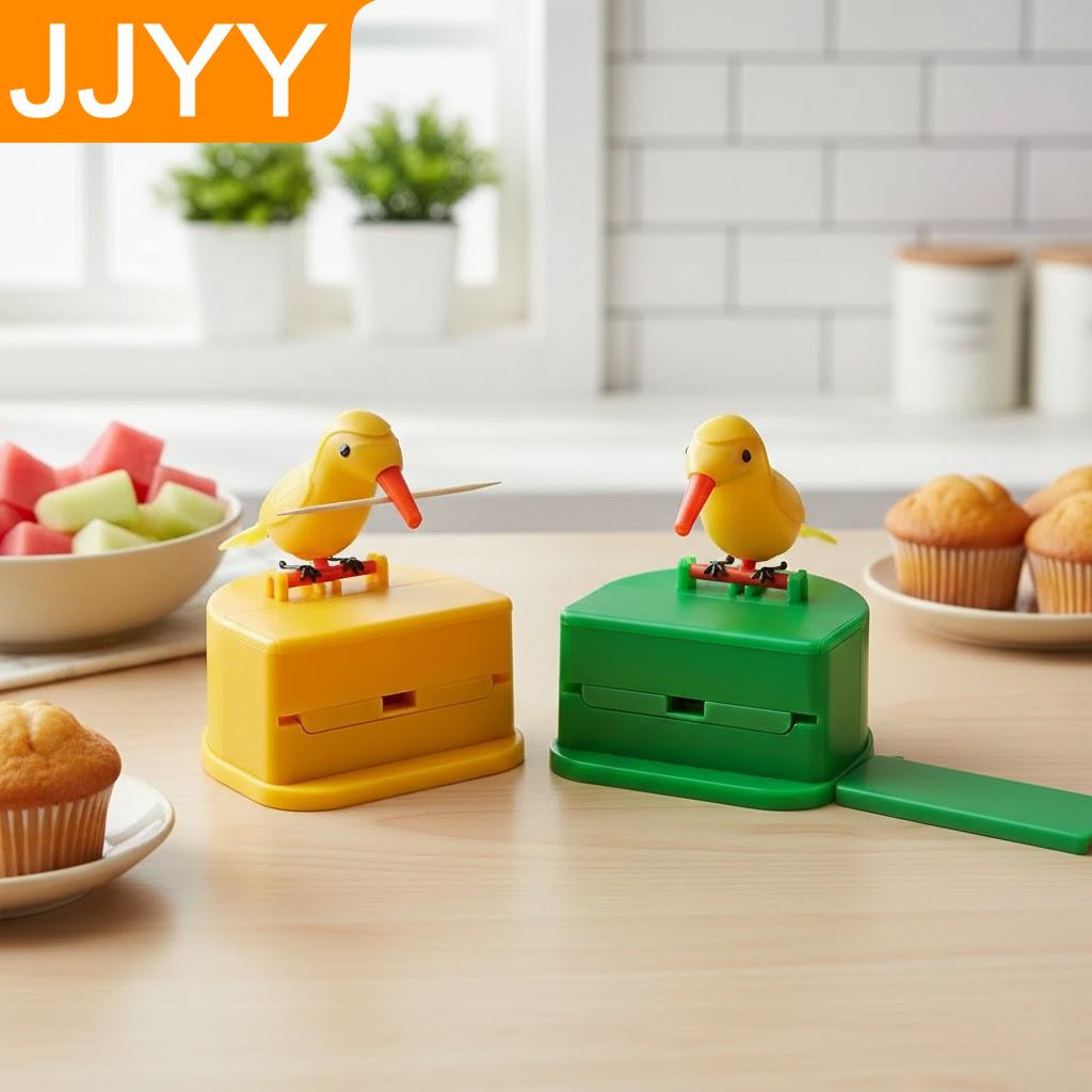 Detachable Toothpick Storage Box Automatic Push Toothpick Holder Bird Design Kitchen Table Decoration Organizer