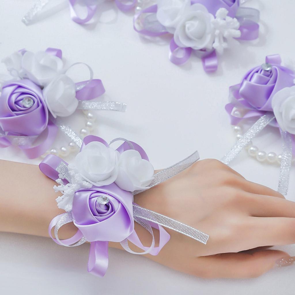 Seidenblumen-Handgelenk-Corsage für Hochzeitszeremonien Handgemacht Braut Brautjungfer Fotografie Handgelenkblume Hochzeitsaccessoire