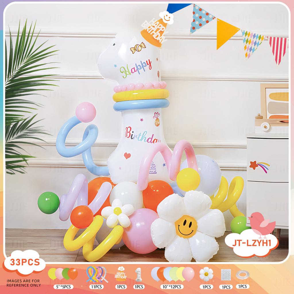 Digital Column Set New Korean Daisy Shaped Aluminum Film Balloon Birthday Party Decoration