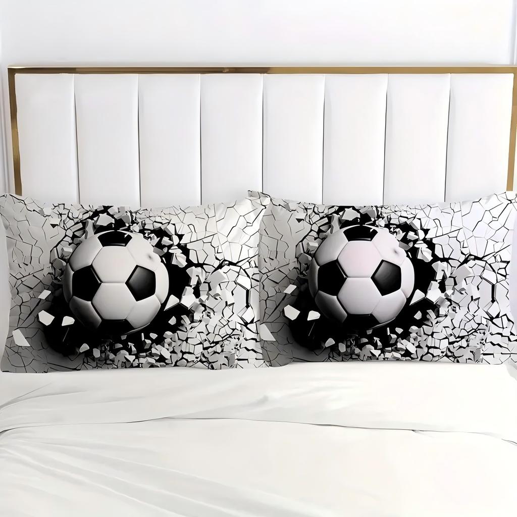 3D Visual Effect Football Impact Printing Bedding Set Sport Football Theme Quilt Cover Set Home Soft Comfortable Duvet Cover Set